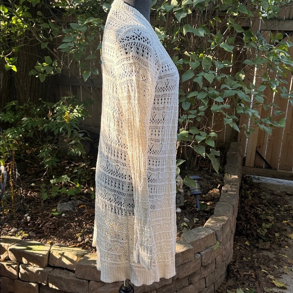 Cream Women’s Open Knit Cotton Cardigan. Size Small - Picture 4 of 6